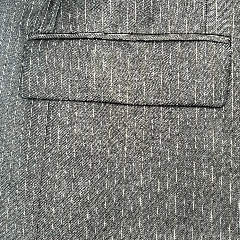 Lauren Ralph Lauren 2 Piece Wool Suit 42R Gray Pinstripe Blazer Pants 38W 30L